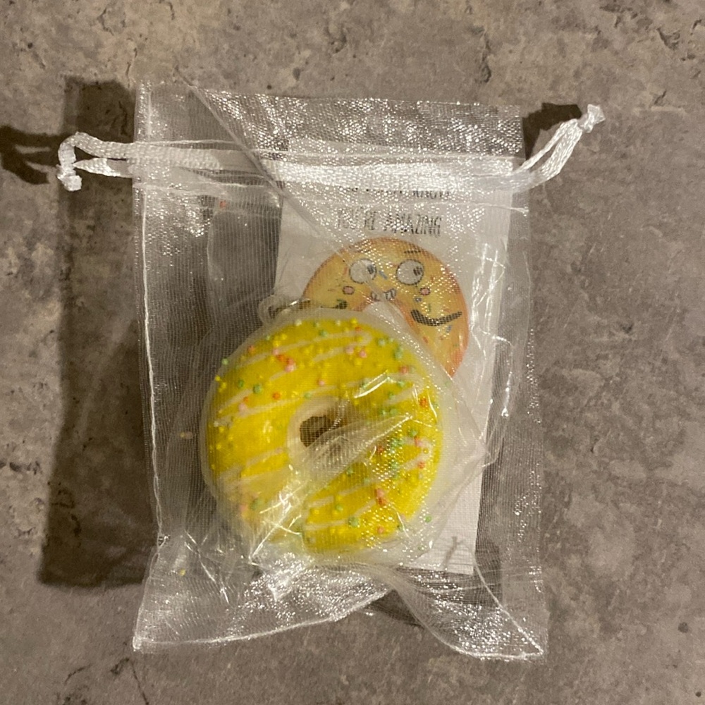 Yellow Sprinkle Donut Squishy Keychain - Picture 6 of 6
